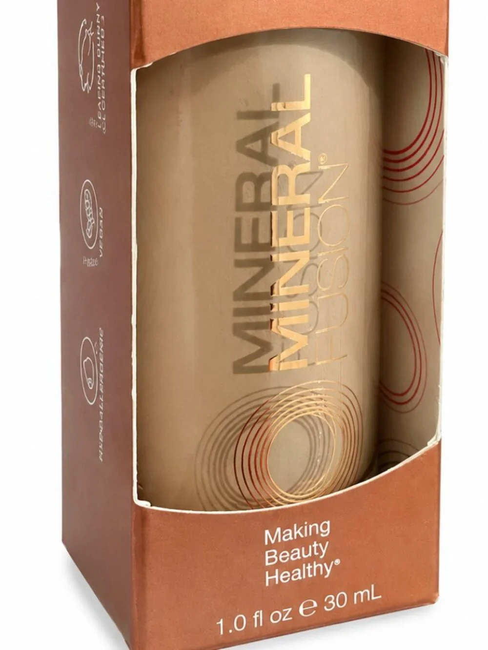 Mineral Fusion Liquid Foundation Warm 1 Fair Full Coverage Vegan 1 oz NIB